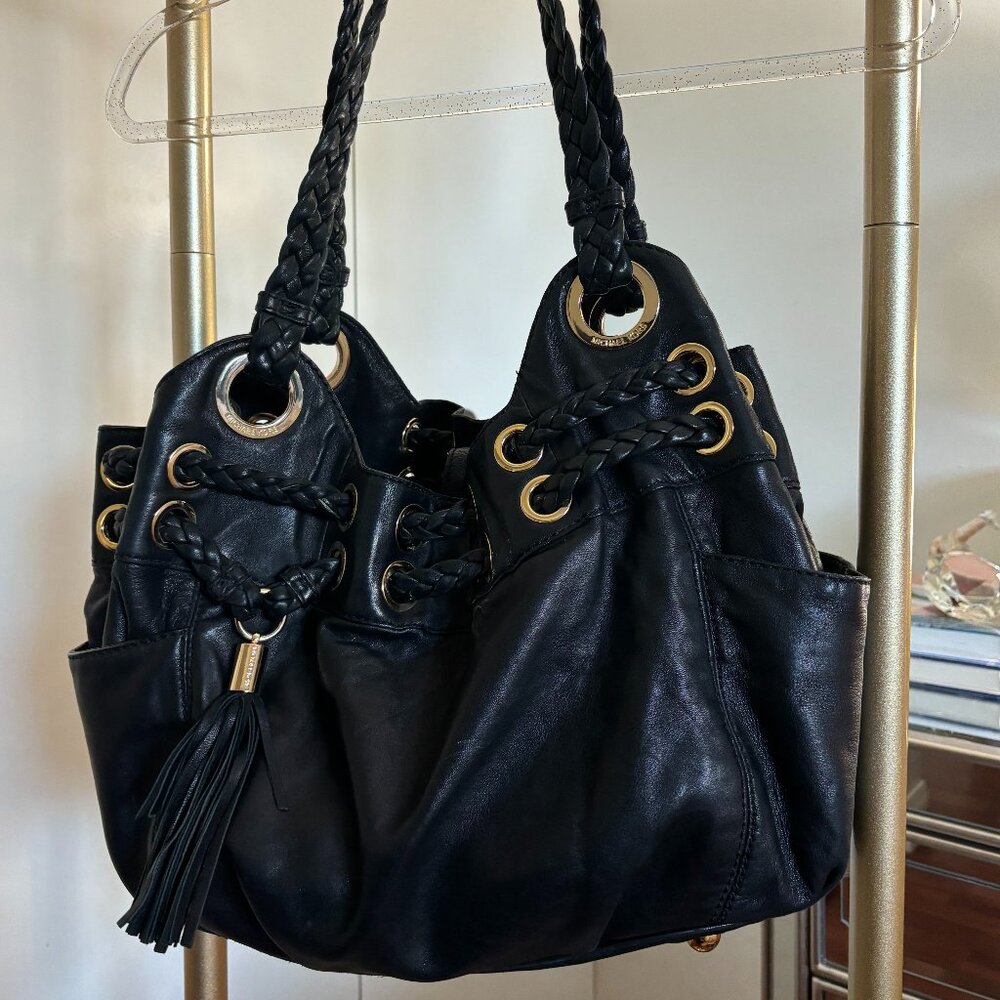 Michael Kors - Lambskin Leather Black Slouchy Hobo